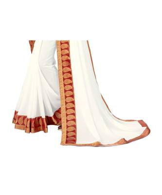 Chiffon  printed   saree & blouse 4