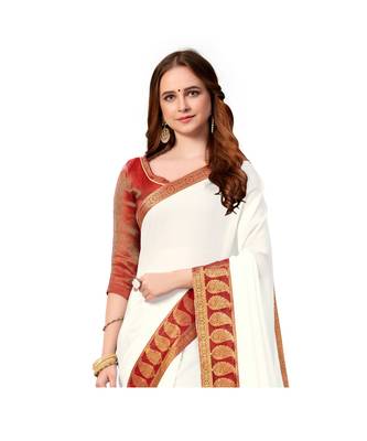 Chiffon  printed   saree & blouse 5