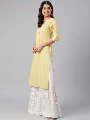 Mustard printed cotton cotton-kurtis 4