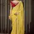  Mustard Thread And Sequins Embroidered Organza Party Wear Saree
