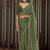 Graceful Olive Green thread, sequins embroidered Organza Saree with Blouse