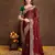 Maroon Colored Embroidered With Stone Work Rangoli Silk Saree With Green Colored Blouse Peice