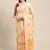 Orange Printed Linen Saree With Blouse
