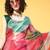 Multicolor printed organza saree with blouse