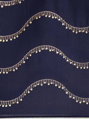 Navy Blue Plain Poly silk blend Saree With Blouse 4