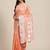 Peach woven linen saree with blouse