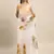 Cream Printed Organza Saree With Blouse