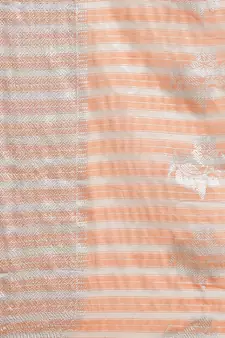Peach woven linen saree with blouse