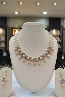 White pearl necklaces
