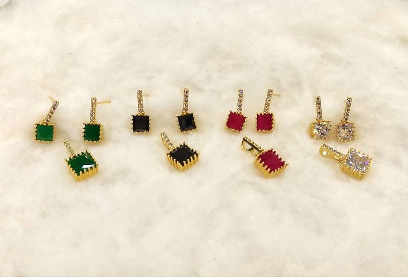 Multicolor diamond pendants