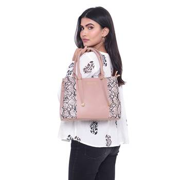 Pink Animal Texture Solid Handheld Bag 4
