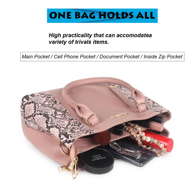 Pink Animal Texture Solid Handheld Bag