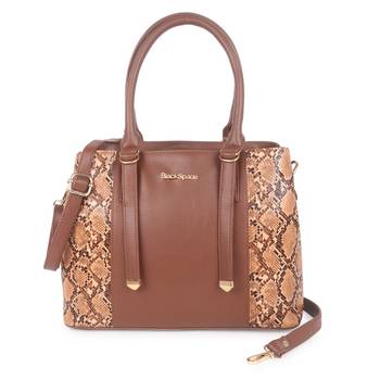 Tan Brown Animal Texture Solid Handheld Bag 1