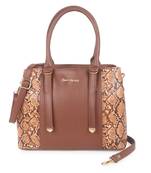 Tan Brown Animal Texture Solid Handheld Bag