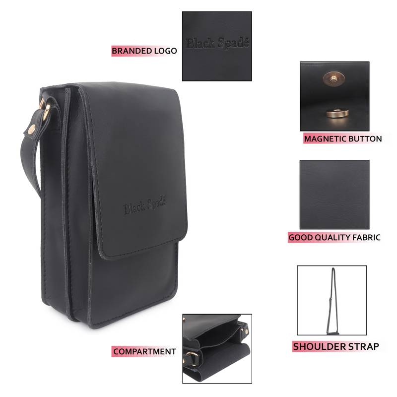 Black Women Mobile Crossbody Sling Bag