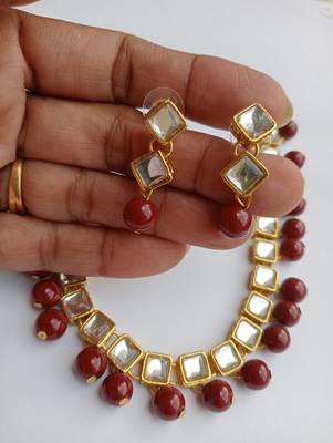 Kundan Maroon necklaces 3