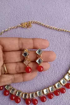 Kundan Red necklaces
