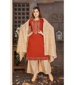 orange embroidery stitched sharara suits sharara salwar suits