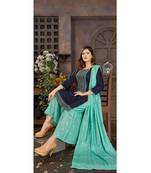 Dark Blue embroidery stitched sharara suits sharara salwar suits