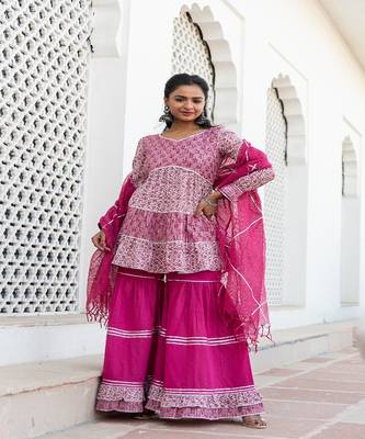 Pink Sharara Set 3
