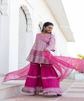 Pink Sharara Set 1