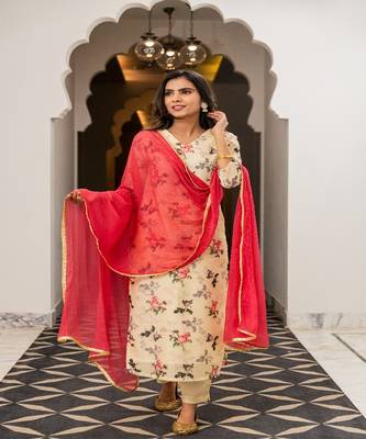 Yellow Chanderi Kurta Set 5