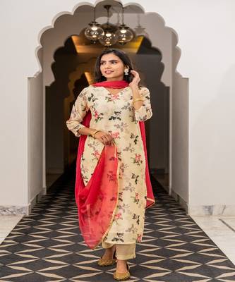 Yellow Chanderi Kurta Set 1