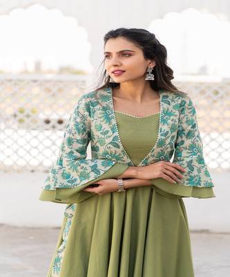 Green Cotton Kurta Set 2
