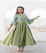 Green Cotton Kurta Set