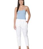 Hand Embroidered Lucknawi Chikankari White Cotton Trouser Pant