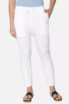 Hand Embroidered White Cotton Lucknawi Chikankari  Pant