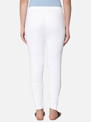 Hand Embroidered White Cotton Lucknawi Chikankari  Pant 3
