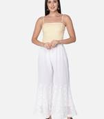 Hand Embroidered White Georgette Lucknawi Chikankari Palazzo