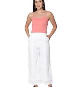 Seva Chikan Hand Embroidered White Cotton Chikankari Palazzo