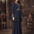 Navy blue Colored dual sequins and zari embroidered Chinnon Stitched Lehenga choli