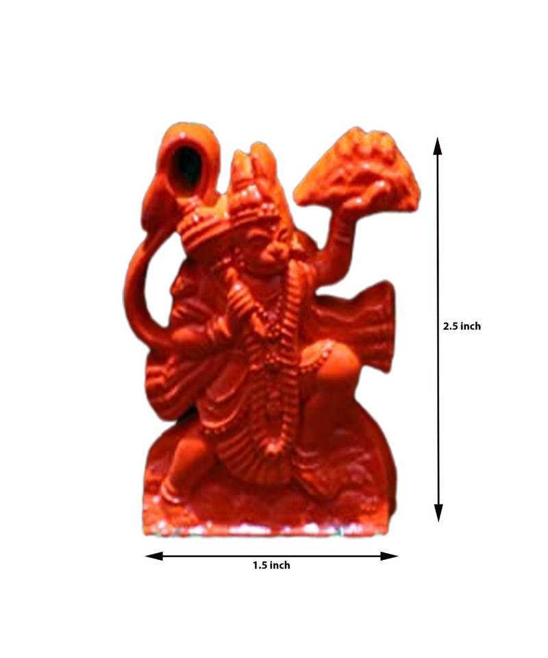 Plastic Orange Lord Hanuman Idol/Statue Wall Sticker for Doors, Walls & Car Dashboard (2.5 Inch)