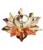 Handmade Pure Brass and Copper Decorative Akhand Diya for Home Decoration - 4 Inch (Rose Gold)