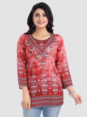 Multicolor printed crepe kurtas-and-kurtis 1