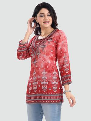 Multicolor printed crepe kurtas-and-kurtis 2