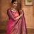 Pink woven banarasi saree with blouse