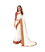 Chiffon  printed   saree & blouse