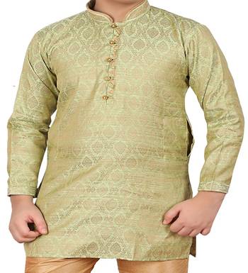 Pista Printed Silk Boys Kurta Pajama Set 4