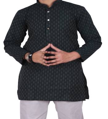 Green Stripe Design Cotton Boys Kurta Pajama Set 4