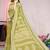 Mehendi printed cotton saree with blouse