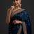 Mesmerizing Navy Blue Dori And Sequins Embroidered With Stone Work Art Silk Saree With Gota Blouse