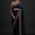 Mesmerizing Navy Blue Dori And Sequins Embroidered With Stone Work Art Silk Saree With Gota Blouse