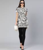 Black & bold floral print women shirt Tunic