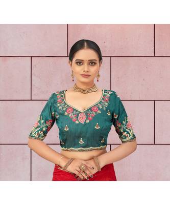 Glorious Heavy Embroidered Banglori Silk Un Stitched Blouse 1
