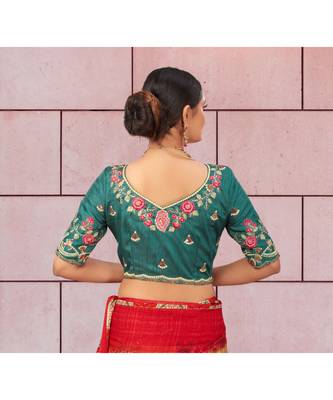 Glorious Heavy Embroidered Banglori Silk Un Stitched Blouse 2