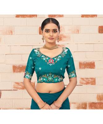 Glorious Heavy Embroidered Banglori Silk Un Stitched Blouse 1